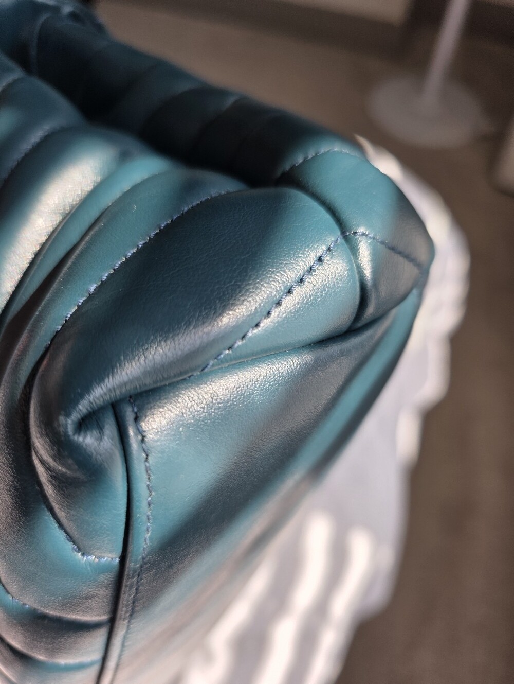 Saint Laurent Chevron Quilted Shoulder Bag - Teal - Picture 11 of 16